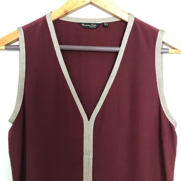 Massimo dutti burgundy short sleeve blouse - Picture 6 of 8